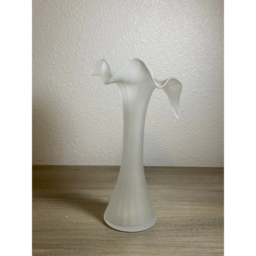 vintage frosted satin glass 